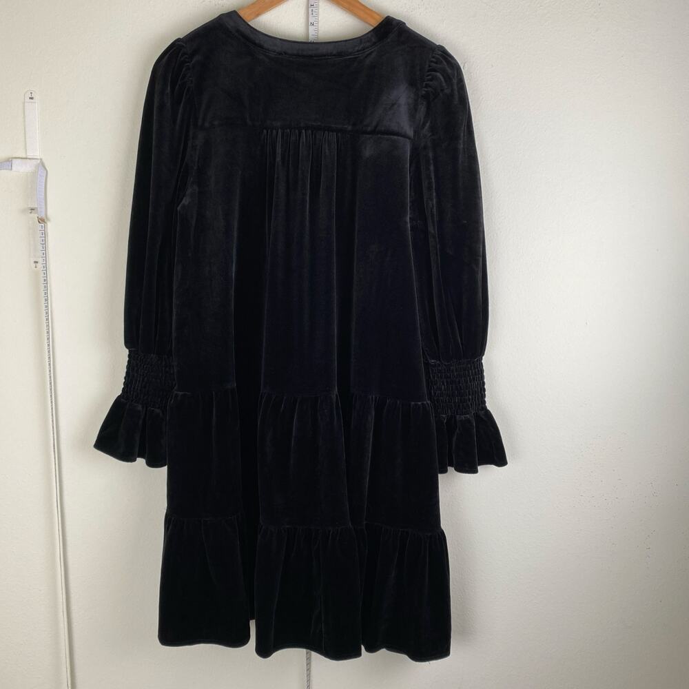 Tuckernuck Pomander Place Kenzo Black Velvet Mini Dress L - Picture 10 of 14
